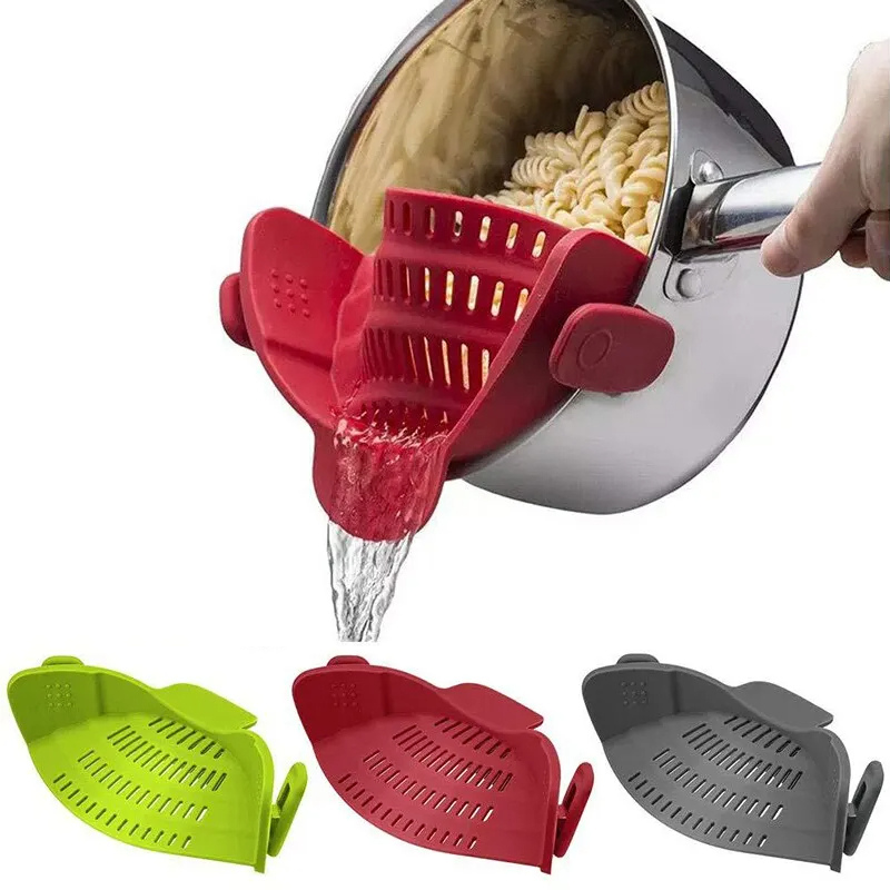 Universal silicone clip on pot pan anti-spill pot pasta pot food grade strainer fruit pasta vegetable